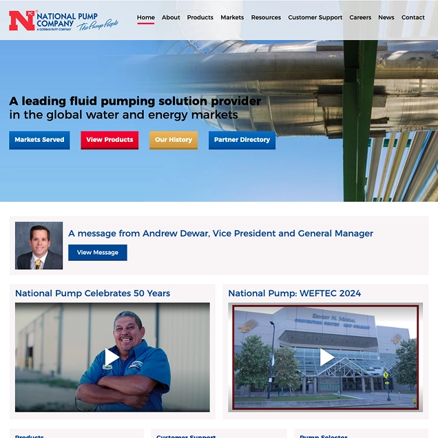 National Pump Company website design by HireAWiz Orlando National Pump Company website design by HireAWiz Orlando
