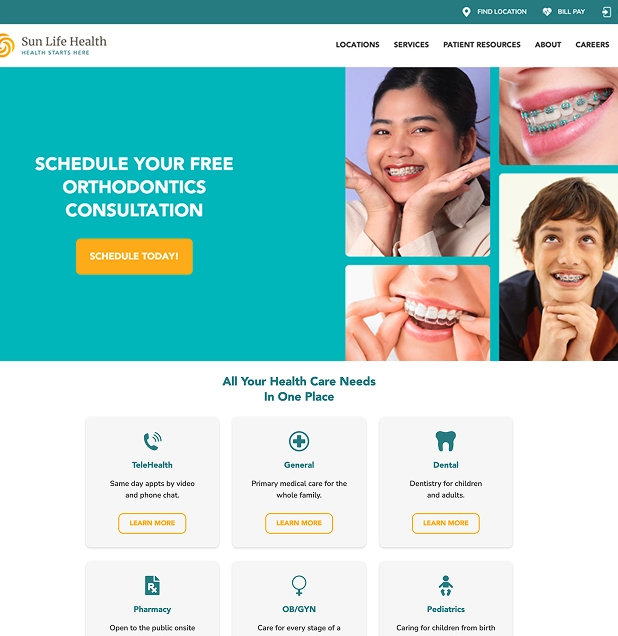 Sun Life Health website design by HireAWiz Orlando Sun Life Health website design by HireAWiz Orlando