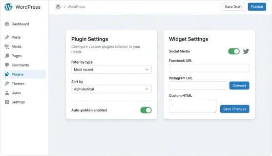 Custom Plugins & Widgets Custom Plugins & Widgets
