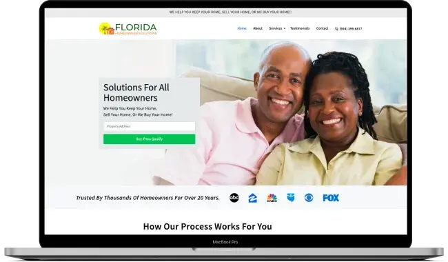 Orlando web design project by HireAWiz — Florida Homeowner Solutions website